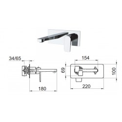 Bateria umywalkowa podtynkowa Remer   DREAM D15CR